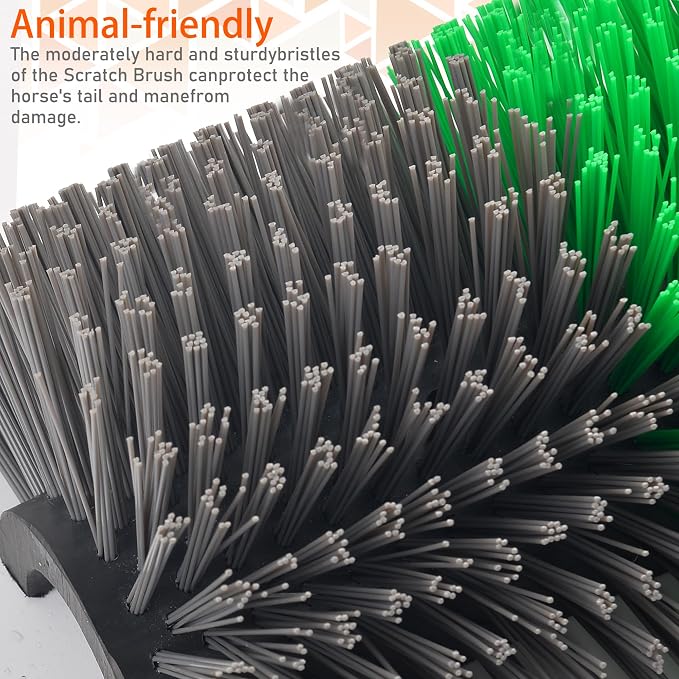 Livestock Scratch Brushes, 2PCS, Horse Scratcher Full Massage Brush Kit, Relieves Back Itching for Livestock, Horses, Cattle, Sheep, Pigs, Green