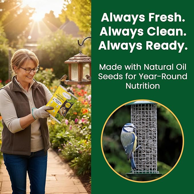 Happy Wings Black Oil Sunflower Seeds – 5 lb Wild Bird Food for Cardinals, Finches & Chickadees – High-Energy Natural Bird Feed for All Life Stages