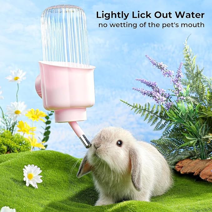 Pet Water Bottle for Cage Crate - 17oz No Drip BPA Free Water Dispenser for Small Animal Rabbit Guinea Pig Chinchilla Ferret Squirrel Hedgehog