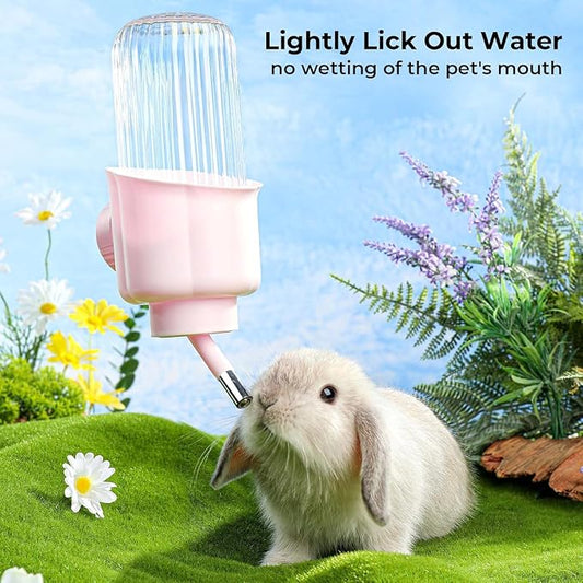 Pet Water Bottle for Cage Crate - 17oz No Drip BPA Free Water Dispenser for Small Animal Rabbit Guinea Pig Chinchilla Ferret Squirrel Hedgehog