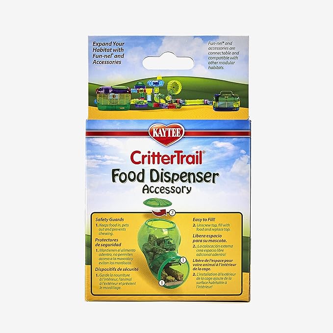 Kaytee CritterTrail Fun-nel Habitat Food Dispenser for Pet Hamsters, Gerbils, or Mice (color may vary)