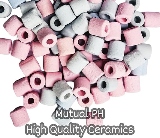 Ceramic Filter Rings for Aquarium, Biological Filtration Media, White and Blue, 2 lbs, Fish Tank Water Treatment for Fresh and Saltwater