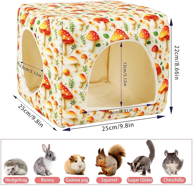 UPINS Guinea Pig Hideout,Washable Small Pet Bed House for Guinea Pigs Ferret Chinchilla Hedgehog Bunnies Rabbit