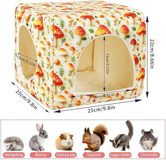 UPINS Guinea Pig Hideout,Washable Small Pet Bed House for Guinea Pigs Ferret Chinchilla Hedgehog Bunnies Rabbit