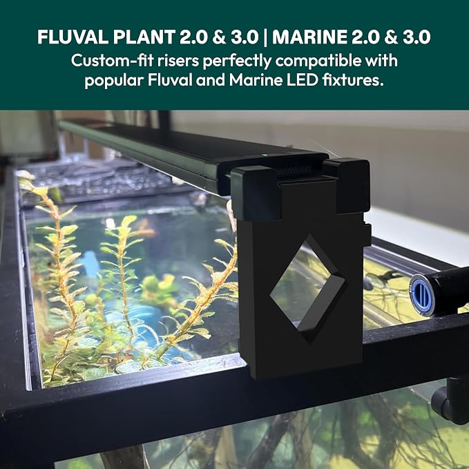 Aquarium Light Risers for Fluval Plant & Marine 3.0 & 2.0 LED | Heat-Resistant Polymer Stand | Toolless Easy Install (7-Inch)