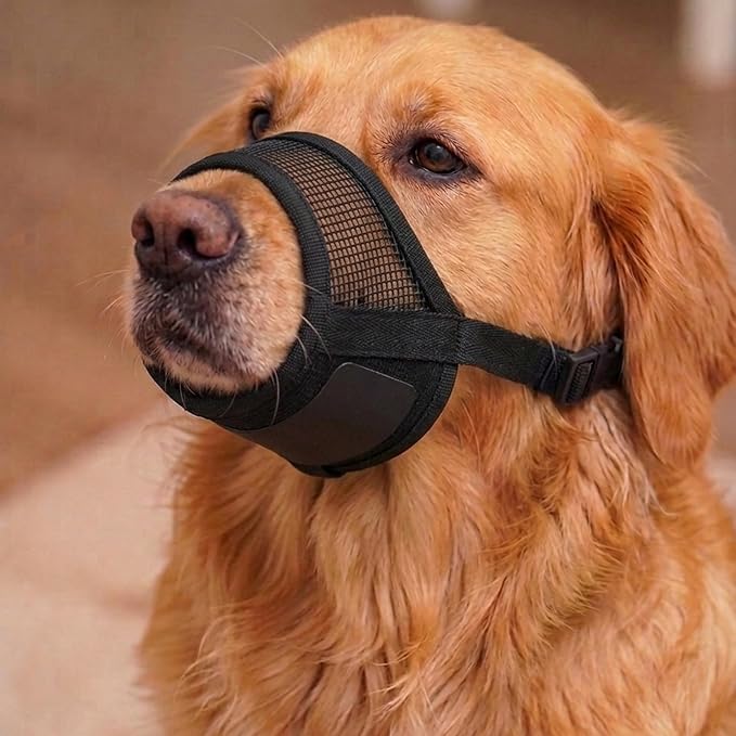 Dog Muzzle for Large Dogs – Adjustable Velcro with Air Mesh Muzzle for Large Sized Dog | Mussels for Dogs Grooming | Muzzles to Prevent Biting Barking Chewing | Extra-Large Size