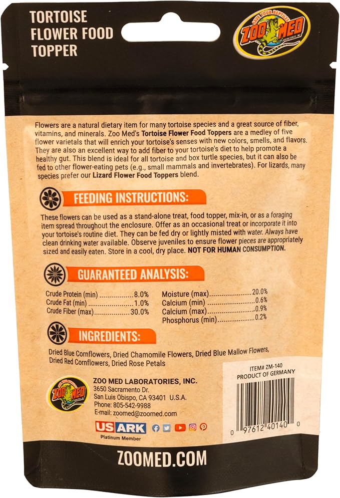 Zoo Med Flower Food Topper for Tortoise and Box Turtle 0.21 ounce - 3 Pack