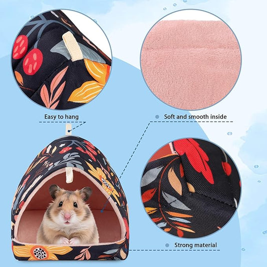2 Pcs Guinea Pig Hideout Guinea Pig Tunnel Bed Washable Small cage Accessories for Little Bunny Hamsters Hedgehog Ferret Chinchilla and Other Small Animals,2 Styles, 7.9 Inches