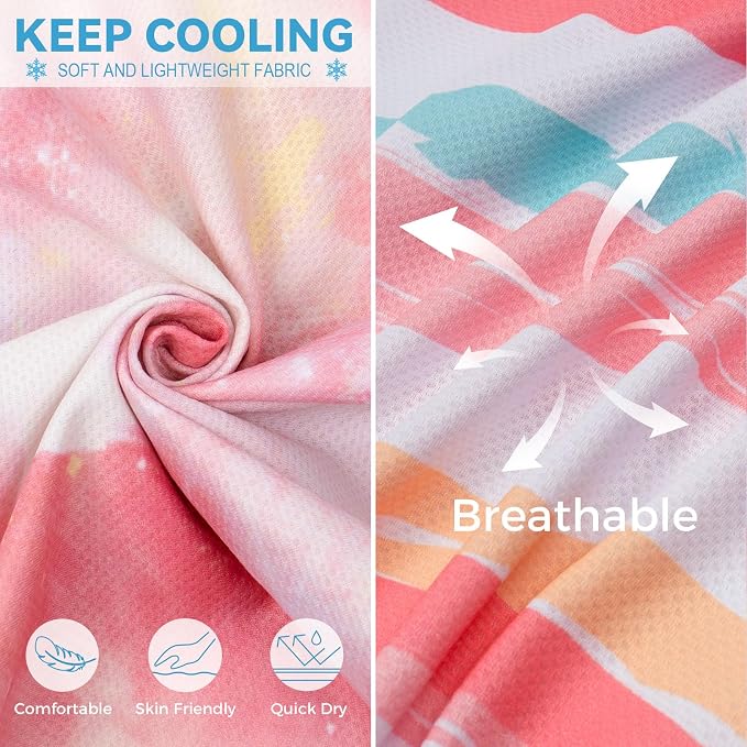 cyeollo 2pack Dog Cooling Shirt, Breathable Sleeveless Summer Clothes for Dogs, Intant Cool T Shirts for Small Dogs, Pink XL