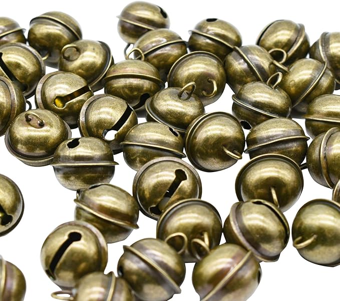 Maydahui 20 PCS Vintage Jingle Bell 1 Inches Antique Decorative Tone Copper Bell for Pet Dog Cat Pendants Christmas Tree Crafts Decoration