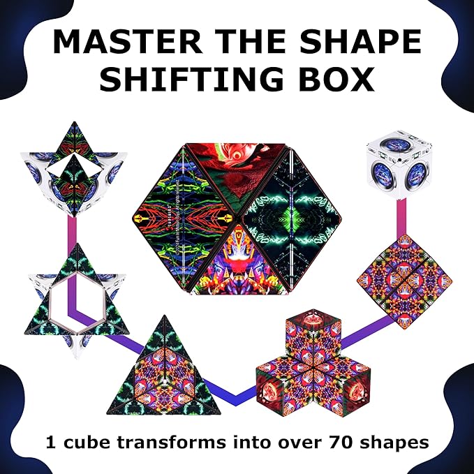 Shashibo Shape Shifting Box - Award-Winning STEM Fidget Toy with Ultra Strong Magnets - Puzzle Cube Transforms Into 100+ Shapes, Perfect Sensory Gift for Kids, Teens, and Adults (Dryer Portal)