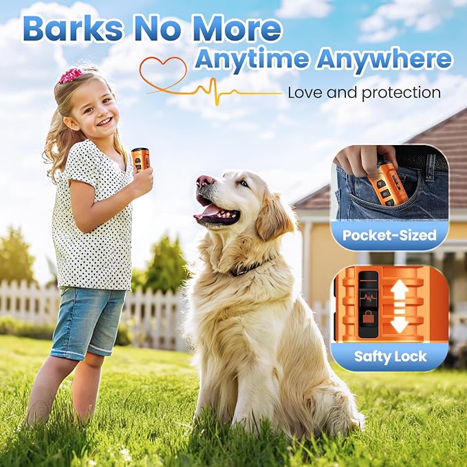 Cbersmg Dog Bark Deterrent Device 3X Anti Barking Device for Dogs, 5 Modes Stop Neighbors Dog Barks No More Safe for All Dogs 50FT Bark Control Indoor Outdoor with Flashlight,Dog Training Device
