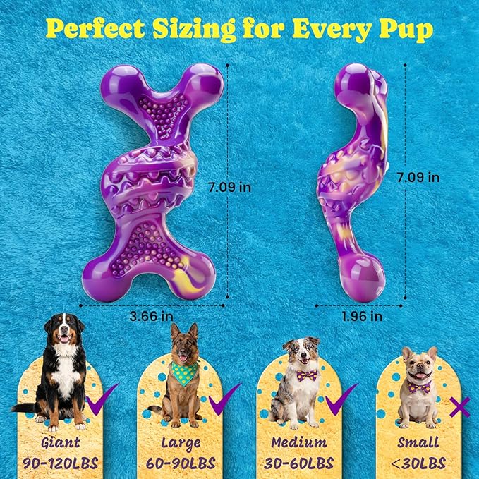 Kseroo Dog Toys for Aggressive Chewers: Larger Size, Weighing 400g, 2 Pack Tough Dog Toy for Medium & Large Dogs Weighing 30-120 lbs, Indestructible Dog Chew Toys