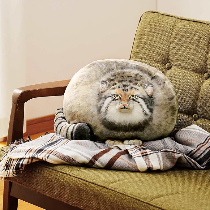 Steppe Cat Plush 35cm/14inch Pallas Cat Stuffed Animal , Cute Plushies for Girls, Soft Plush Pillow , Throw Pillow Doll Decoration Doll Birthday Gift for Kids, Boys, Girls Birthday Christmas