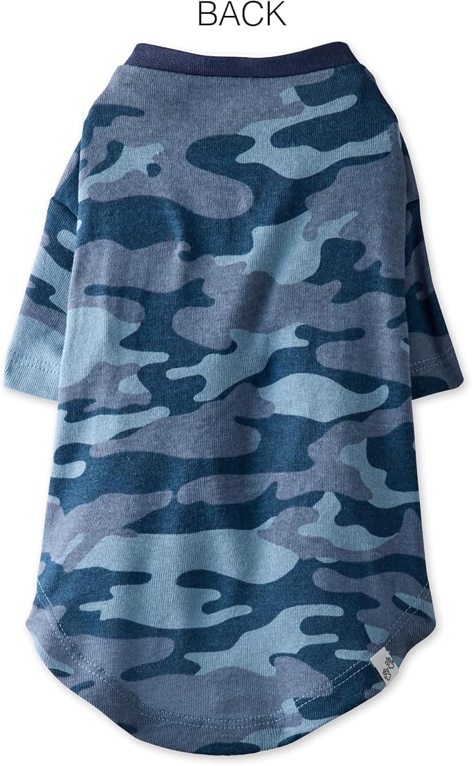 Pet Passion Toby 3-Pack 100% Organic Cotton Dog Short Sleeve T-Shirt Pet Tees for All Breeds, Navy Camo, X-Small (5-12 lbs)