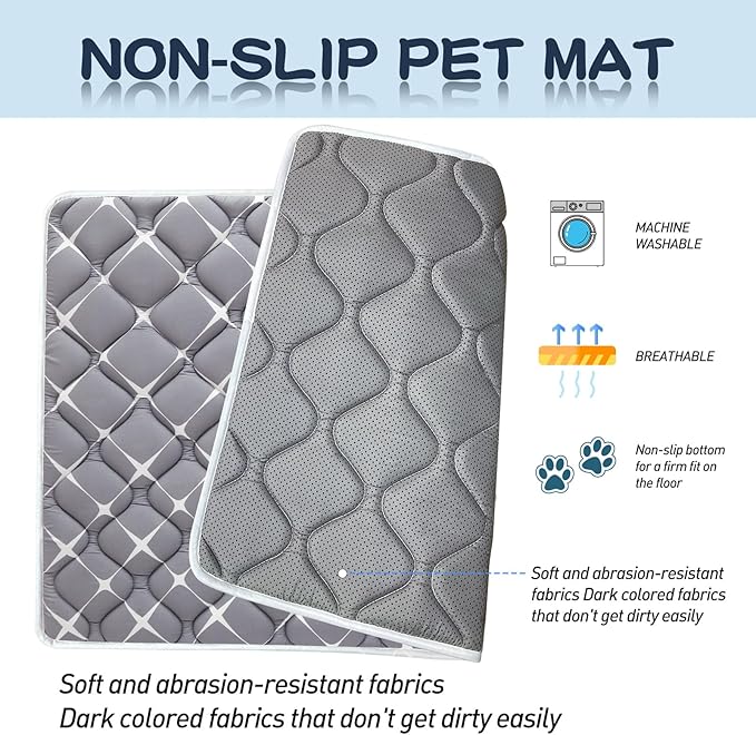 Bubble bear Dog Crate Pad - Ultra Soft, Washable Crate Mat, Anti-Slip Kennel Pad for Small/Medium/Large Dogs, Dark-Hued to Hide Stains (36"x23")
