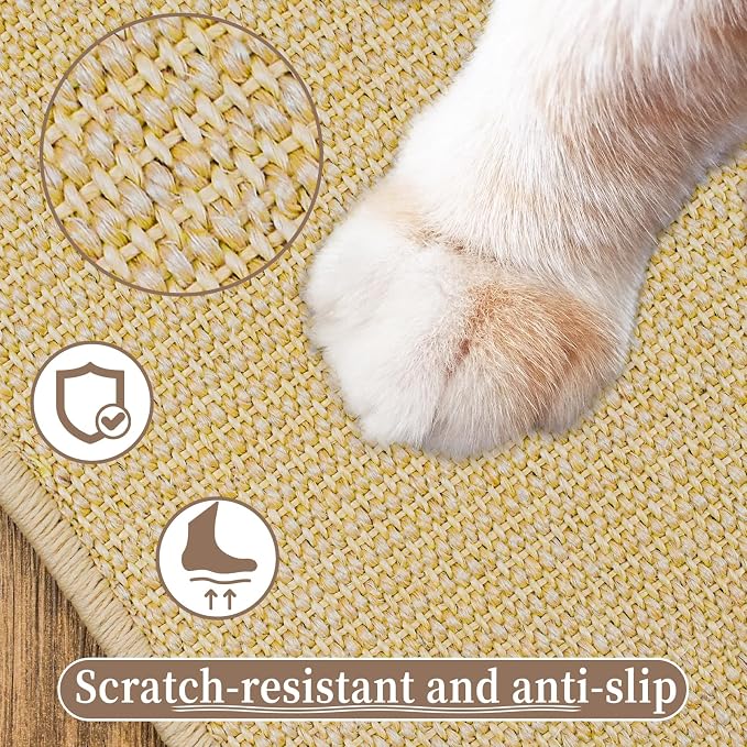 2 Pcs Rabbit Scratch Mat 16"x12" Natural Bunny Scratching Pads Claws and Teeth Care Mats Rabbit Bedding for Pet Cage Chewing Bedding Biting Sleeping Nesting