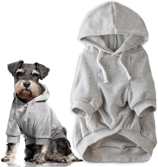 Pet Passion Cooper II Organic Cotton Velour Dog Hoodie Pet Coat for Small, Medium and Large Dogs, Light Heather Gray, X-Large (55-80 lbs)