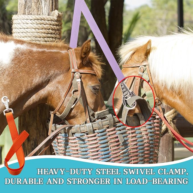 10 Pcs Horse Bucket Strap Hangers Horse Suppliers Adjustable Nylon Bucket Strap for Buckets Hay Nets Outdoor Feeders(Multicolor)