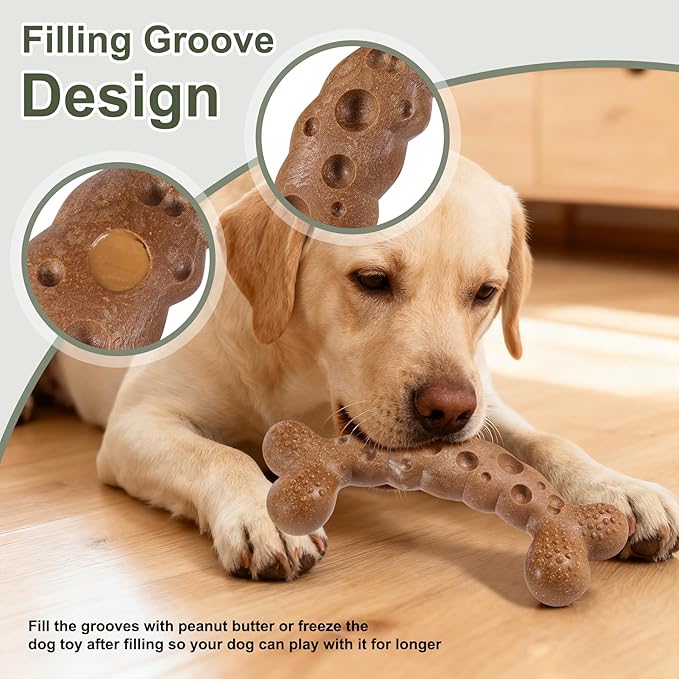 Dog Chew Toy for Aggressive Chewers Chicken Flavored Tough Dog Bone Toys for Medium Large Dog Breed to Keep Them Busy