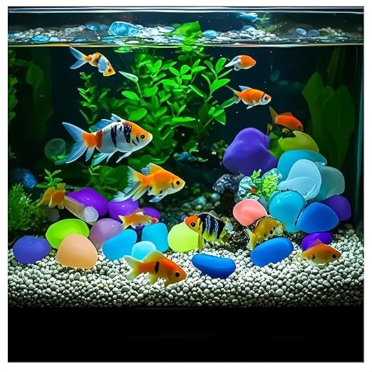 1000 PCS Glow in The Dark Pebbles, Mixed Color Luminous Stones, Waterproof Resin Glowing Rocks, Decorative Glow Gravel for Garden Pathway, Plant Pots, Aquarium, Yard and Home Indoor Outdoor Decoration