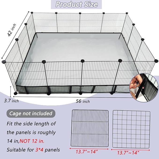 Guinea Pig Cage Liner Tarp Bottom Waterproof and Washable Base Also for Rabbits, Bunny, Chinchesillas, Hedgehog, Ferrets and Other Small Animals(42x56 inches)
