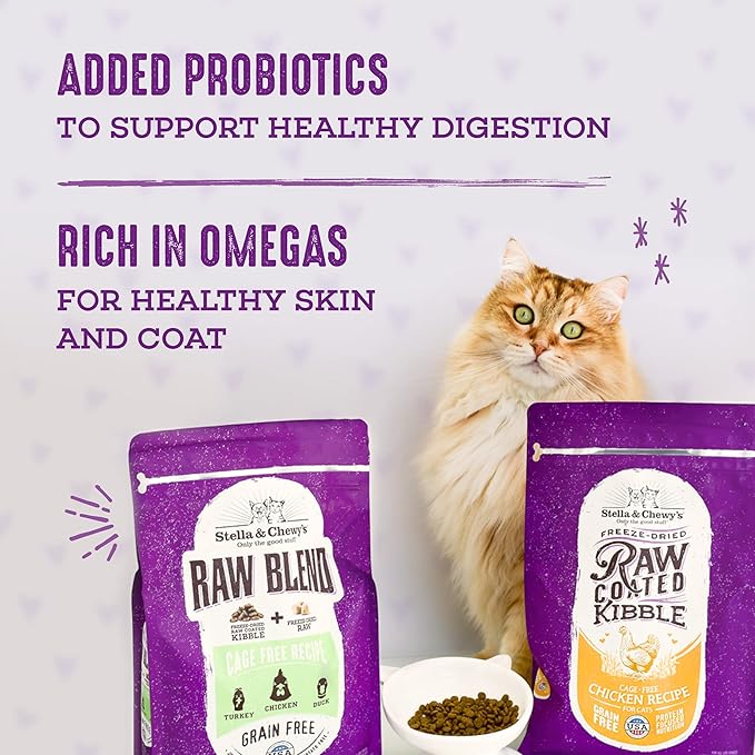Stella & Chewy's Raw Blend Premium Kibble Cat Food – Grain Free, Protein Rich Meals – Cage-Free Poultry Recipe – 2.5 lb. Bag