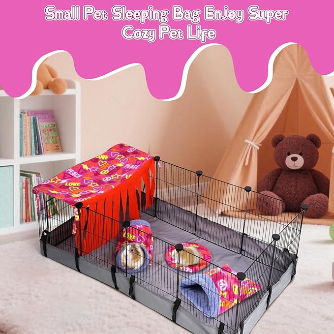 NAPLORD Guinea Pig Hideout, Guinea Pig Fleece Forest,1x2 C&C Fleece Forest for Guinea Pigs, Hedgehog, Bunny,Small Pets
