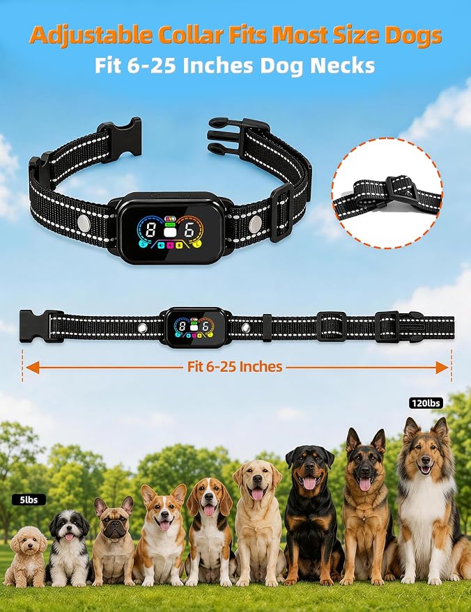 2 in 1 Dog Bark and Shock Collar, 4500FT Bark and Training Collar with Remote, 3 Modes (Beep/Vibration/Safe Shock), IP67 Waterproof, Anti Bark Collar for Small Medium Large Dog (5-120Lbs)