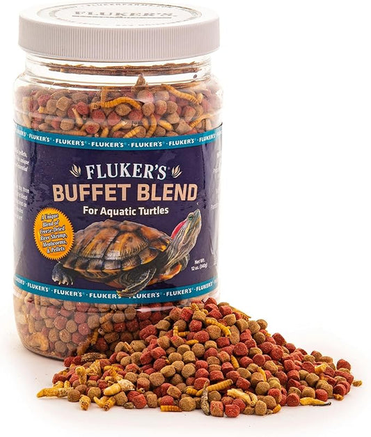 Fluker's 70131 Buffet Blend Aquatic Formula Turtle Food, 12oz (Pack of 2)