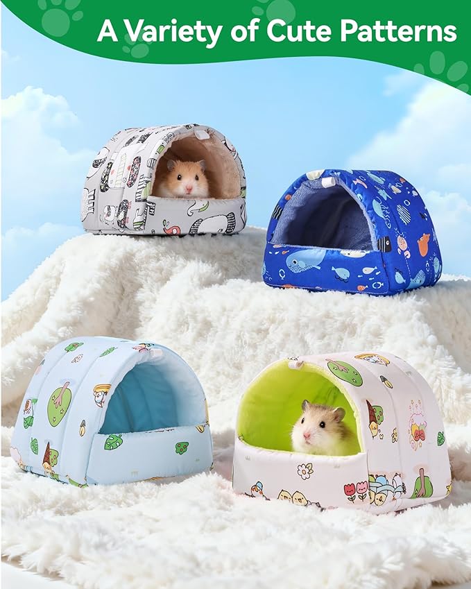 2 Pcs Guinea Pig Hideout Guinea Pig House,Washable Hamster Hideout Small Animal Cage Accessories for Mouse Chinchillas Hamsters Hedgehogs Ferrets Bearded Dragons and Rats