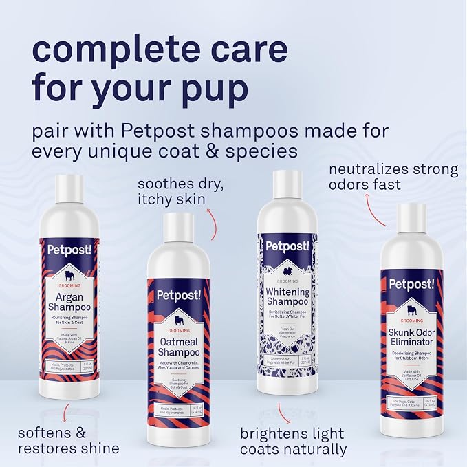 Petpost | Detangling Spray for Dogs with Knots, Mats & Tangles - Naturally Rejuvenating Dog Hair Detangler for Healthier, Shinier, Stronger Fur - Oatmeal, Aloe, and Vitamin E Formula 8 oz.