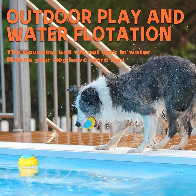 Dog Toy Ball, Indestructible Squeaky Ball for Aggressive Chewers, 3" TPR Rubber Clean Teeth, Relieve Anxiety & Boredom, Interactive Fetch Toy for Medium Large Dogs, Pools &Outdoor Play (Purple)