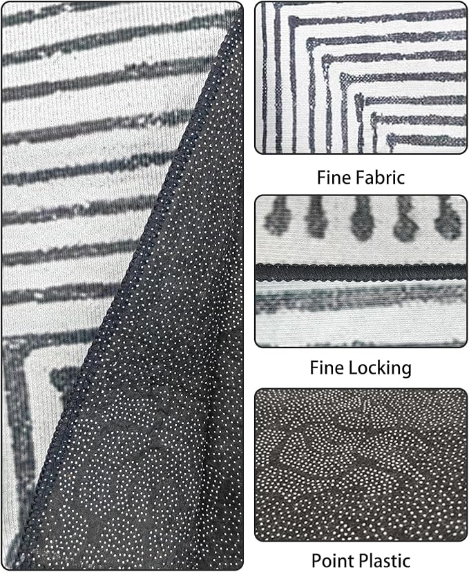 BNOSDM 79"" X 55"" Washable Bunny Cage Liners Large Rug for Rabbits Large Non Slip Pad for Bunnies Resuable Rabbit Liner for Chinchillas Cats Guinea Pigs Ferrets Dogs, Grey+black