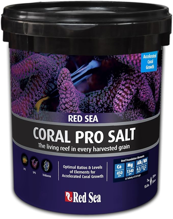 Red Sea Coral Pro Reef Salt Mix Small Bucket - Makes 55 Gallons Complete Marine Saltwater Aquarium Advanced Formula Optimal Coral Health & Stability