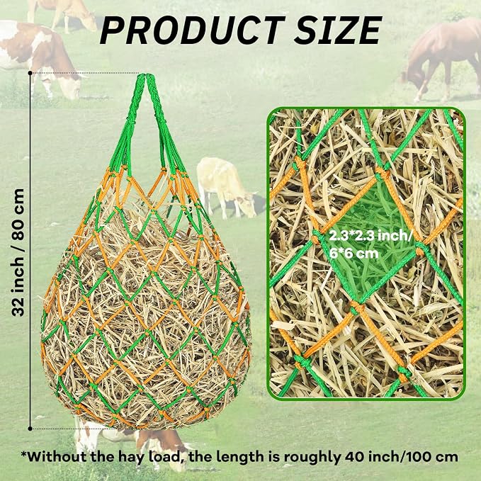 YedsIntu 3 Pcs Hay Bags for Horses, Hay Nets for Horses Goat Sheep,Goat Hay Feeder for Slower Feeding,Strong Load-Bearing Hay Bag Hanging for Horse Stable Trailer