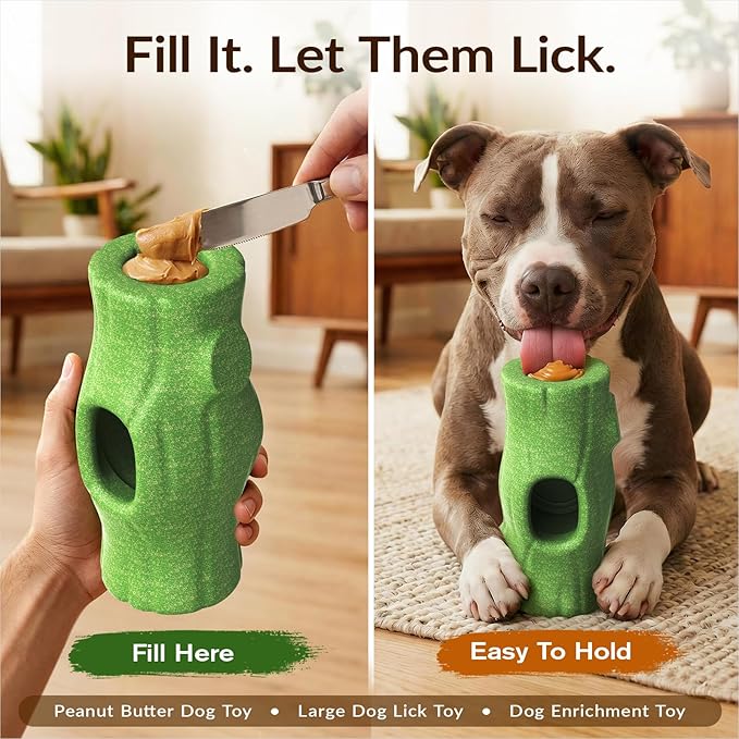 KADTC XXL 3-in-1 Durable Frozen Treat Dog Toy, No-Transfer Fill & Freeze Lick Cup, Stuffable Lick Toy & Indestructible Chew Bone for Aggressive Chewers， Long-Lasting Enrichment for Dogs