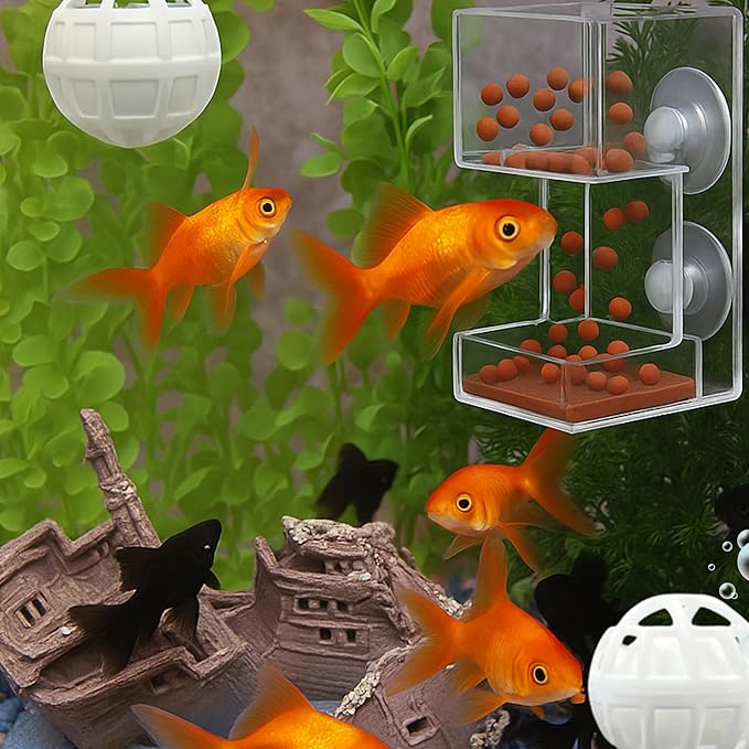 Acrylic Fish Feeding Tube For Turtle And Filter Balls, Fish Feeder Ring And Nitrifying Ball, Betta Feeding Ring, Turtle Enrichment Toys, Floating Betta Food Holder, Aquarium Feeder Tubes (Clear, Tube)