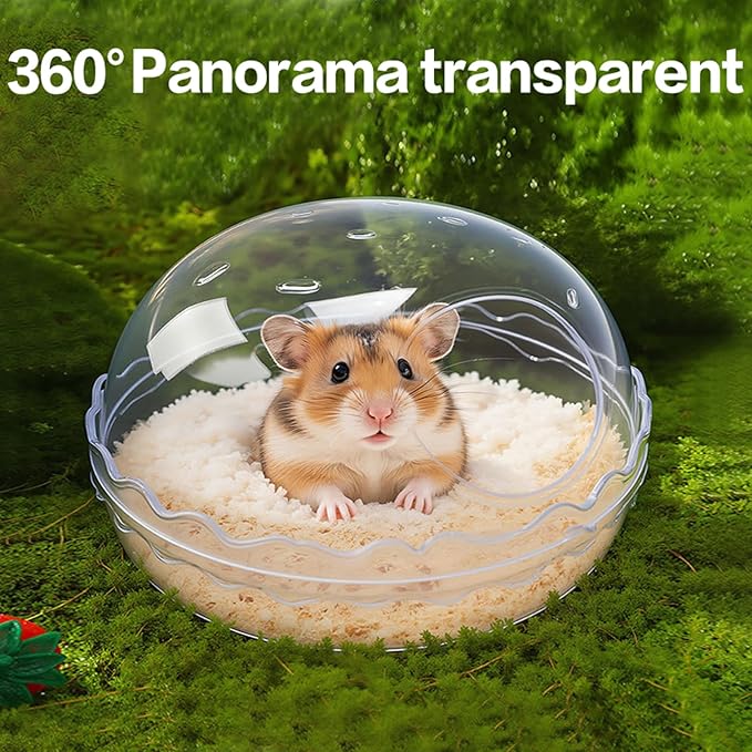 Hamsters Bathtub Box,Hamster Bathroom,dust Bath for Hamster,Hamster Sand Bath Container,Hamster Bath,Hamster Bathing Bowl,Transparent Toilet for for Hamster Cage Accessories (5.5x5.5x4 inch)