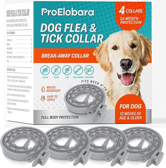 Flea and Tick Prevention Collars for Dogs: Natural Essential Oil Pet Flea Tick Collar Treatment - Break-Away Collars for Extra Large, Medium, Small Dogs, Fleas Ticks Control for Puppies