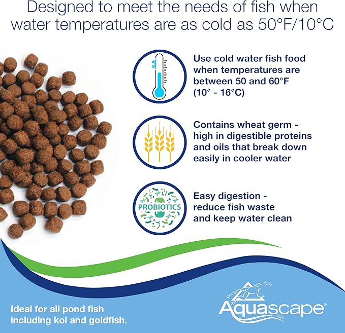 Aquascape Premium Cold Water Fish Food Pellets (4.4 lbs / 2 kg)