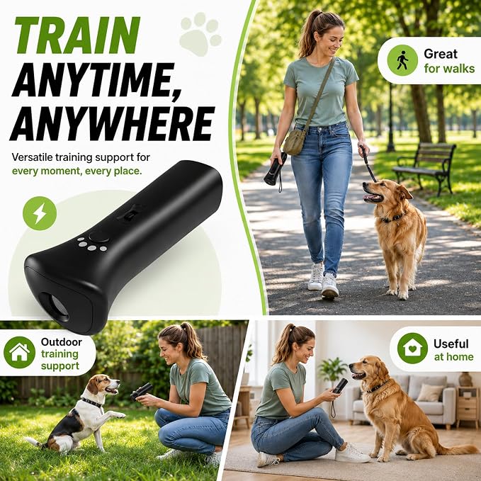 Trainer Ultrasonic for Dogs, Anti Barking Device for Dogs, 32 Ft Range Barks No More, Dog Training Device Safe & Rechargeable for Indoor &Outdoor (1PC)