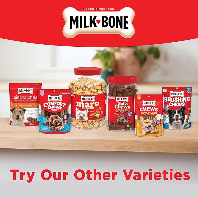 Milk-Bone Comfort Chews, Dog Chew with Unique Chewy Texture and Real Beef, 40.8 Oz. Bag (16 Chews), (Pack of 4)
