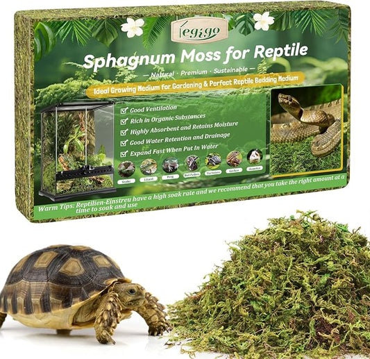 Legigo 3.5 OZ Sphagnum Moss for Reptile- 4 QT Natural Reptile Moss Terrarium Moss Substrate, Snake Tank Moss Peat Moss Reptile Bedding for Snake, Gecko, Ball Python, Frog and Orchids Plants