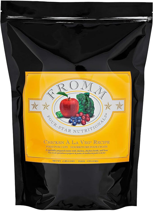 Fromm Four-Star Nutritionals Chicken A La Veg Cat Food - Premium Dry Cat Food - Chicken Recipe - 4 lb