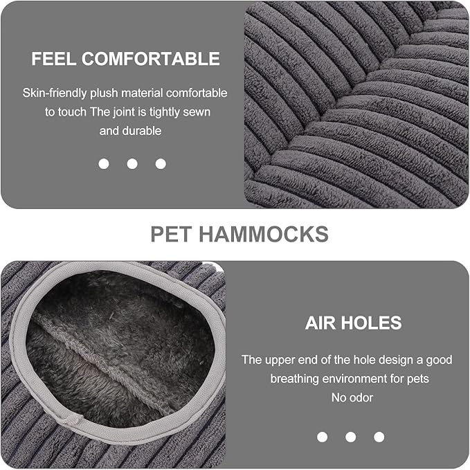 Hemobllo Warm Plush Ferret Hideout Tunnel Hammock Small Pet Sleeping Nest for Hamsters Rats Chinchillas All-Season Soft Cage Accessory Gift for Small Animals