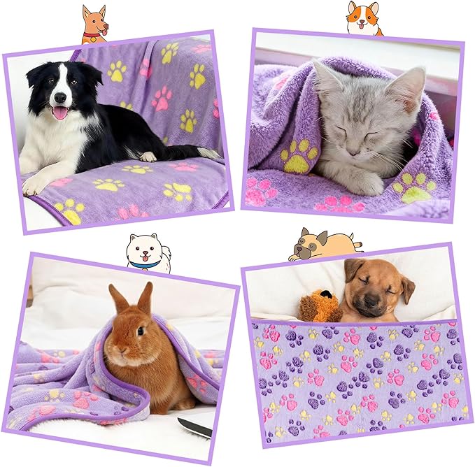 Dog Blankets for Medium Dogs, Cat, Premium Soft Dog Blankets for Small Dog Washable, Puppy Blanket Dogs Essentials for Puppies (1, 42 x 30) (1, Purple, 41" x 30")