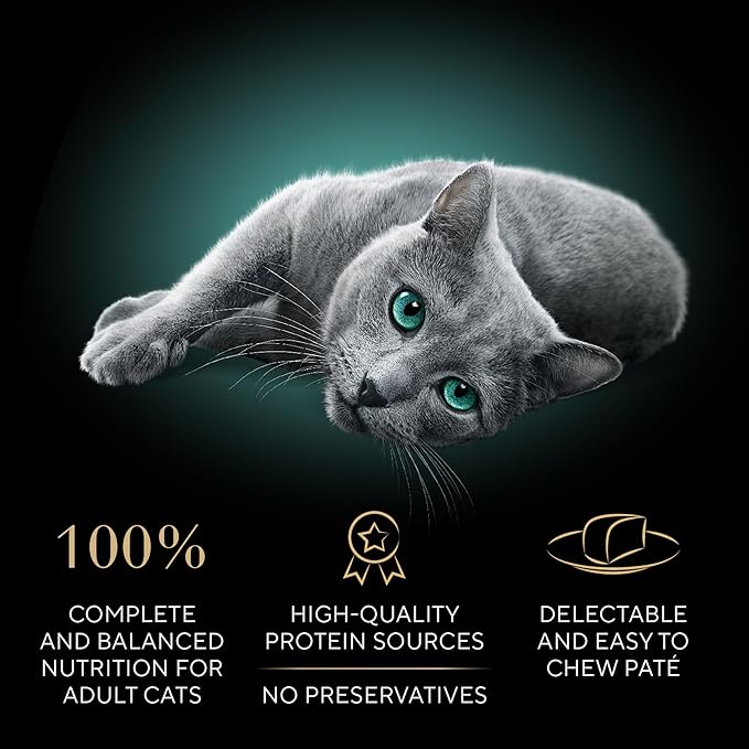 SHEBA Perfect Portions Paté Wet Cat Food Trays (24 Count, 48 Servings), Savory Chicken, Roasted Turkey, and Tender Beef Entrée, Easy Peel Twin-Pack Trays
