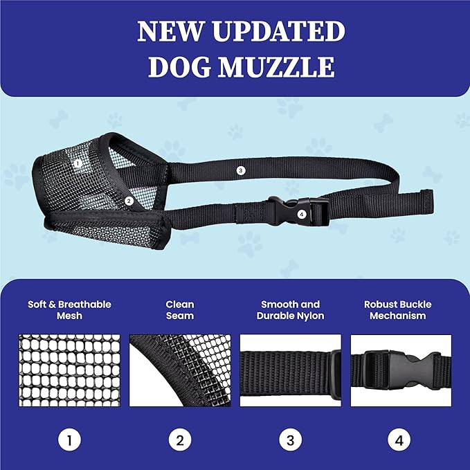 Evollax Muzzle for Small Dog - Soft Air Mesh XS Dog Muzzle for Small Dogs | Perfect for Barking and Biting Prevention | Puppy Mussels for Grooming Allows Panting & Drinking