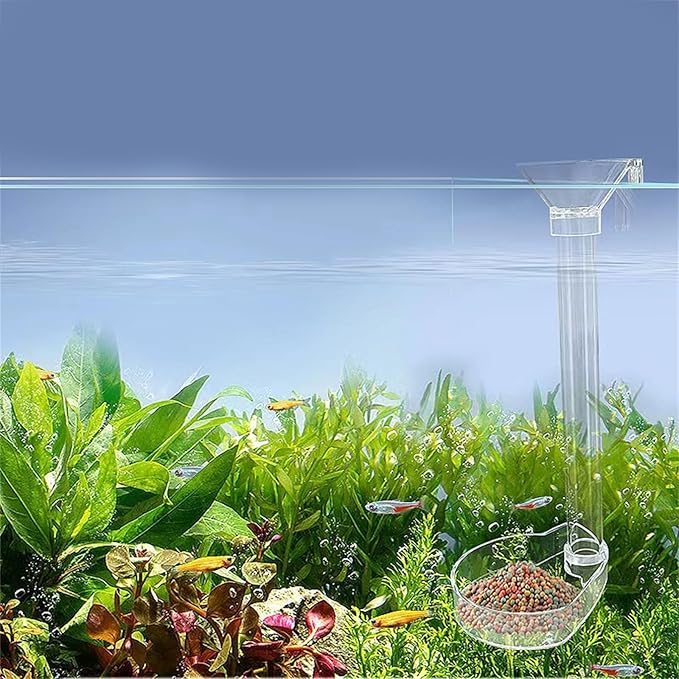1 Set Aquarium Acrylic Feeding Tube Bowl Aquarium Shrimp Fishtank Acrylic Feeding Tools Anti-Drift Feeding Feeder, 22cm